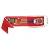 Cinta de lino sintético con borde de alambre en stock para decoración navideña, lámina dorada y plateada impresa con purpurina, para hacer guirnaldas y moños