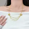 Collar Nuevo de Mariposa con Borlas de Verano para Mujer, Diseño Único con Artesanía Pesada, Cadena Dulce y Fresca para Clavícula con Cuentas