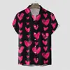 Novas camisas de manga curta transfronteiriças para homens e mulheres, estilo casal, camisas estampadas em 3D europeias e americanas, camisas de Dia dos Namorados