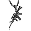 Promocional Europeo y Americano Nuevos Accesorios de Fanático Militar Moda Militar Colgante de Subfusil de Acero de Titanio Collar Cadena Colgante para Hombre Decoración