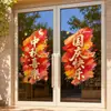 Nuevas pegatinas electrostáticas para puerta doble estilo pincel rojo y amarillo del Día Nacional con elementos de estrella de 10.1 para decoración de cristales de tiendas, al por mayor