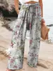2026 Ropa de Mujer Transfronteriza Amazon Nuevo Cintura Alta Casual Holgado Pierna Ancha Pantalones Y2 Comercio Exterior Estampado Digital