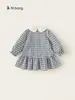 Ropa para Niños Bangxuan Otoño Nuevos Estilos Vestido de Muñeca Niñas Bebé Falda de Cuadros Falda Infantil Vestidos de Manga Larga para Niñas