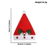 2026 Gorro de Navidad con Borde de Copo de Nieve Transfronterizo Disfraz de Fiesta Navideña Accesorio para Foto Gorro de Navidad con Cabeza de Reno de Dibujos Animados