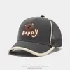 Gorra de Sol con Visera de Oso Feliz de Dibujos Animados para Niños Venta al por Mayor Estilo Coreano Gorra de Media Malla para Bebé Estilo Primavera y Verano Gorra de Béisbol para 1-3 Años