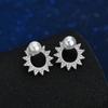 Pendientes de plata S925 con aguja, de moda, con circonita AAA, de temperamento, totalmente pavonados, de doble uso, directos de fábrica, pendientes de personalidad europeos y americanos