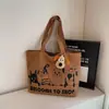 Bolso Tote de Moda Personalizado Comercio Exterior Nuevo Estilo Gran Capacidad Dibujo Animado Lindo Bolso de Hombro Único Estilo Coreano Casual para el Trabajo Bolso de Axila