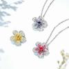 Livrinho Vermelho recomenda Colar Pequeno de Flor com Diamante Vermelho Estilo Celebridade da Internet Small Fresh para Mulheres