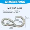 Mosquetones de Acero Inoxidable 304 de Alta Resistencia, Clips Duraderos y Libres de Óxido para Gimnasio, Columpio, Correas de Perro, Hamacas, Llaveros y Más
