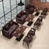 Juego de mesa y sillas de cafetería, muebles temáticos de restaurante occidental, bar y bar de cócteles, tienda de postres, tienda de té de burbujas, tienda de snacks, asientos tipo cabina y sofá
