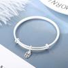 Pingente de estilo retrô fosco antigo Ping An Fu marca push-pull pulseira prateada feminina atacado TikTok entrega de fornecimento ao vivo