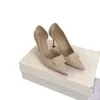 Tacones Altos de Piel Genuina Puntiagudos Estilo Francés Negros para Mujer 2025 Nuevos Planos Pequeños de Tacón Medio para Primavera y Otoño con Tacón Delgado Que No Cansan para Zapatos de Mujer