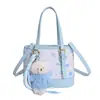 Bolso Cubo con Estampado de Dibujos Animados para Mujer, Moda Coreana Estilo Primavera 2026 Bolso de Hombro Cruzado Casual de Alta Gama para Mujer