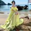 Vestido de Novia Ligero Estilo Francés, Hombros Descubiertos, Estilo Princesa Ultra-Hada, Diseño de Nicho de Lujo Ligero, Vestido de Noche para Performance de Anfitriona, Vestido para la Mañana