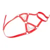 Sujetador erótico de cadena, accesorios de lencería sexy de cadena, esposas de cuero para restricción de manos y piernas, lencería alternativa para entrenamiento