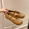2025 Nuevos Mocasines Versátiles Planos Plisados Zapatos de Perlas para Mujer Primavera Verano Suave Noche Suela Blanda Mary Jane Zapatos de Mujer