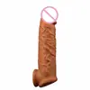 Funda de Silicona para Pene de Agrandamiento y Alargamiento, Funda Dildo Artificial de Cristal, Funda Sexy de TPE Diente de Lobo, Juguete para Parejas, Funda de Bloqueo de Semen