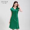 Saia de Seda de Amora 100% Grau 6A para Primavera e Outono, Comprimento Médio, Luxo Acessível 22mm Pesada, Camisola de Seda Sem Mangas com Decote V para Mulheres
