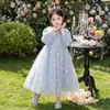 Vestido Princesa Elsa para Meninas, Estilo Frozen Novo Primavera/Outono 2026, Vestido de Aniversário de Tule Bufante, Vestido Infantil Elsa
