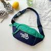 Bolsa de Peito Infantil Estilo Coreano com Cor Contrastante, Bolsa Transversal Esportiva Versátil e Fashion para Meninos e Meninas, Bolsa Transversal Infantil