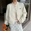 Jaqueta curta retro gola alta estilo coreano para mulheres, nova moda outono 2026, solta, casual, versátil, jaqueta top estilosa