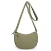 Nova Bolsa Pequena Transversal Versátil Feminina, Bolsa de Nylon Formato Dumpling, Bolsa de Ombro Casual Tendência, Bolsa Pequena Simples de Tecido