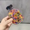 Gomas Elásticas Pequeñas Desechables en un Frasco, Color Caramelo, Alta Elasticidad, No Dañan el Cabello, Sujetadores de Cabello Simples y Versátiles para Bebés