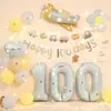 Estilo Instagram Decoración de Globos para Celebración de 100 Días y Luna Llena para Bebé Niño y Niña Montaje de Escena Ambiente Atrezo para Fotos Fondo