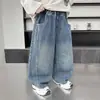Pantalones de Otoño para Niños 2026 Nuevos Pantalones Largos Casuales Estilo Primavera y Otoño Jeans Curvos Frescos y Elegantes para Niños Mayores