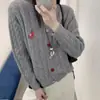 Cárdigan de Punto con Diseño Nuevo Otoño e Invierno Estilo Coreano, Patrón Retorcido, Cuello Redondo, Suéter Juvenil y Versátil de Pelo de Poni para Mujer