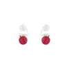 Brincos de Tarraxa Minimalistas Vintage de Prata Pura 999 Cinnabar Nicho Versátil Estiloso Tarraxa Brinco de Osso da Orelha Estrela