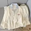 Pijama de Algodón Nube de Manga Larga y Pantalón Largo para Niñas, Lindo y Dulce, Dibujos Animados, Conjunto de Ropa para Casa