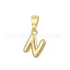 Amazon Explosiones Latón Chapado en Oro de 18K Mini Colgante de Letra Burbuja DIY Personalidad 26 Letras Inglesas Collar