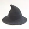 Sombrero de Mago de Hilo de Algodón, Sombrero de Bruja de Halloween Tejido Más Vendido de Amazon, Sombrero Mágico Plegable con Ala Grande