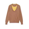 Novedades Primavera 2026 Moda Callejera Europea y Americana para Mujer de Manga Larga Cuello Redondo Tejido de Punto Patchwork Venta al por Mayor de Alta Gama