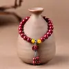 Loja de Fábrica Autêntico Pulseira de Contas Redondas Areia Dourada Roxa Cinábrio Morcego para Homens e Mulheres, Adequado para Acessórios do Zodíaco Buda, Pode Ser Enviado em Nome de Outros