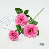 Toque Realista Bouquet de Flores Artificiais Rosa de 3 Cabeças em Haste Única para Decoração de Casa, Casamento, Arranjo de Hotel, Adereços Decorativos, Decoração Floral