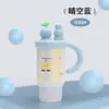 Taza aislada de gran capacidad, taza con popote de acero inoxidable 316, taza para coche, taza fría con asa para el hogar y la oficina