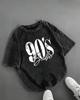 Playera de Manga Corta Estampada Retro de los 90 Ropa de Mujer Comercio Exterior Transfronterizo Venta al por Mayor