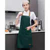Avental Impermeável Moda Feminina Roupas de Trabalho Lona Masculina Bonito Doméstico Cozinha Café Chá de Leite Salão de Unhas Logo Bordado