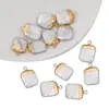 1 Perla de Agua Dulce Natural Irregular con Bordes Dorados Colgante Individual Colgante de Collar Hecho a Mano para DIY Accesorios de Joyería