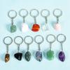 Cross-border Hot Sale Natural Roxo Rosa Branco Cristal Original Pedra Amor Lua Estrela Chaveiro Colorido Conta Redonda Chaveiro