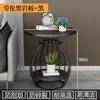 Mesa lateral redonda de luxo leve estilo italiano em pedra sinterizada, uso doméstico moderno para salas de estar pequenas e varandas, mesa de centro pequena criativa para lazer