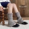 Calcetines para Niñas Otoño/Invierno Flip Metal Apilables Vintage Engrosados Cálidos Tejidos de Lana Estilo Coreano Cubre Piernas Cálido