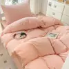 Juego de Cama de Tres Piezas de Algodón 100% Puro Jacquard Color Sólido 60S para Dormitorio de Estudiantes, Juego de Ropa de Cama con Funda de Edredón, Sábana Plana y Sábana Ajustable 100% Algodón Puro de Lujo Ligero