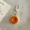 Bolsa de Simulação Pão Bagel Brinquedo Alimentício Pingente de Chaveiro Pingente Criativo de Bolsa Ornamento para Mochila de Estudante Pequeno Presente para Melhor Amigo