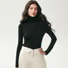 Camiseta Base de Lana Fina Yangzi para Mujer, Manga Larga Otoño/Invierno, Cuello Alto, Ropa Interior, Color Sólido, Versátil, Sin Costuras