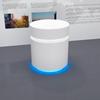 Suporte de Exposição de Ilha Fabricado Sob Medida, Mesa de Experiência com Iluminação Criativa de Tecnologia para Showroom de Empresa, Armário de Exposição Redondo Pintado