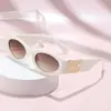 Gafas de Sol Ovaladas con Letra m Personalizadas de Moda Transfronterizas Europeas y Americanas Nuevas Populares en Ins Gafas de Sol Retro para Fotografía Callejera