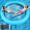 Nueva Hamaca de Agua Redonda Inflable de 8 pies Tumbona Flotante para Piscina Isla Flotante Multiusuario Círculo Balsa Flotante Inflable